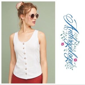 Anthropologie White Knit Tank